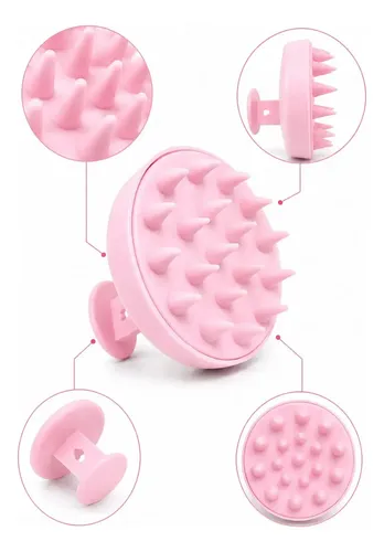 Cepillo Masajeador Cuero Cabelludo Scalp Crecimiento Cabello Color Rosa pálido