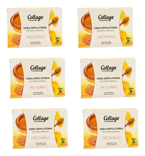 Cera Depilatoria Profesional Miel 6u Collage 900 Gr