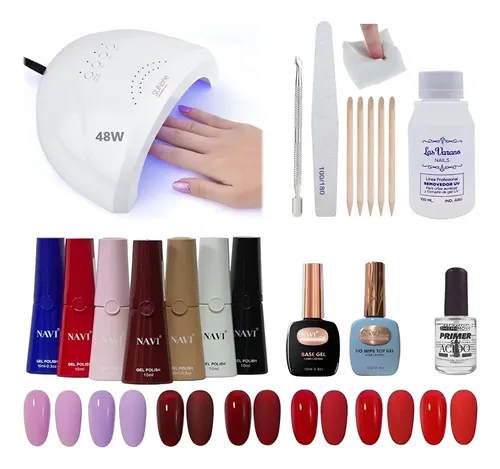 Kit Inicial X15u Cabina Led Uv 48w Gel Uñas Semipermanentes!