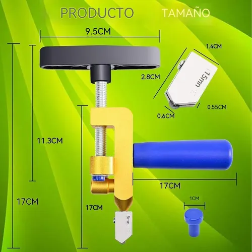 Cortador De Vidrio Y Azulejos 2 En 1 3-15 Mm Profesional