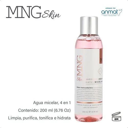 Agua Micelar Facial 4 En 1 Desmaquillante Hidratante MNG Skin 200ml