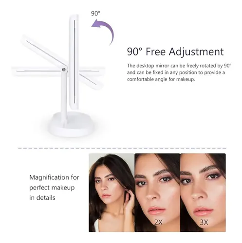 Espejo Maquillaje 21 Luces Led Touch Screen Aumento 1x/2x/3x