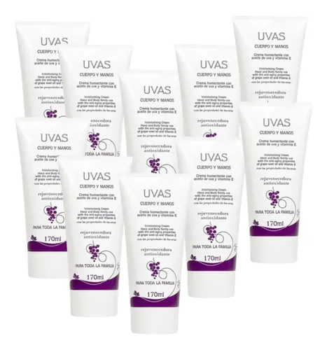 Crema De Cuerpo Y Manos 170ml X 10 Unidades Uvas Cosméticos