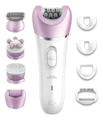 Depiladora Eléctrica Ga.ma Oasis Supreme Usb 8 Accesorios Color Blanco/Violeta