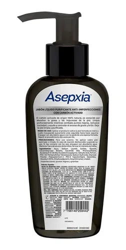 Asepxia Jabón Líquido Carbón Detox 200ml