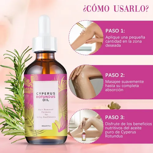 Aceite Natural De Cyperus Rotundus, Aceite Depilatorio Natur