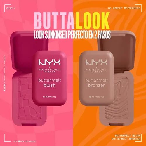 Nyx Makeup Buttermelt Pressed Powder Blush Rubor Tono Del Maquillaje Butta With Time