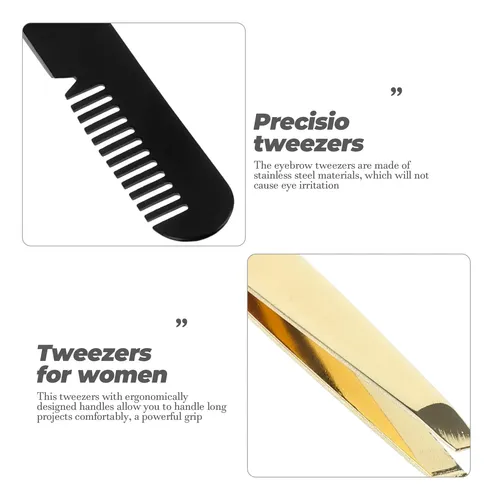 Pinzas De Cejas De Acero Inoxidable Con Punta Inclinada, 4 U