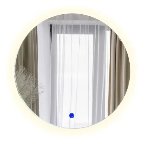 Espejo Redondo 60 Cm Luz Led Trasera Y Sensor Touch Enertech