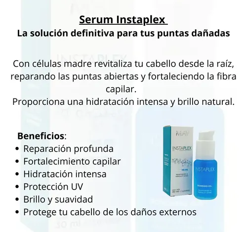 Reparador Puntas Protector Térmico Instaplex Mav Brillo Plex