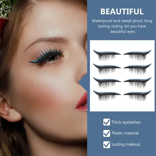 8 Pares De Pegatinas Delineadoras De Pestañas Para Belleza F