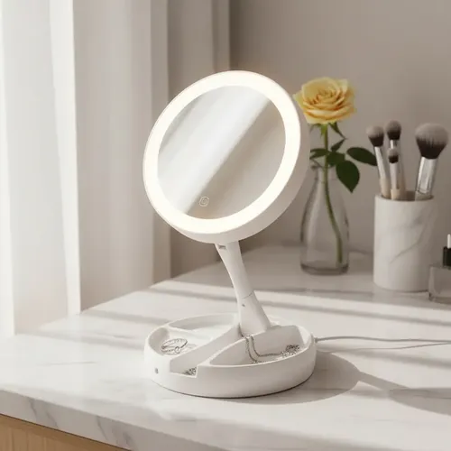 Espejo Con Luz Usb Portátil Para Maquillaje