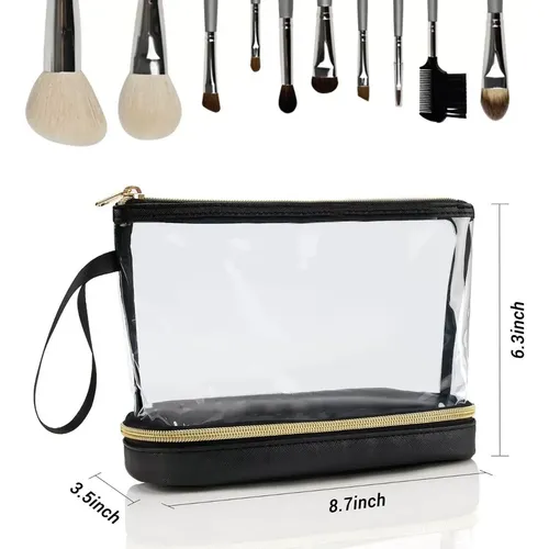Neceser Pvc Transparente Doble Capa Seco-mojado Viaje