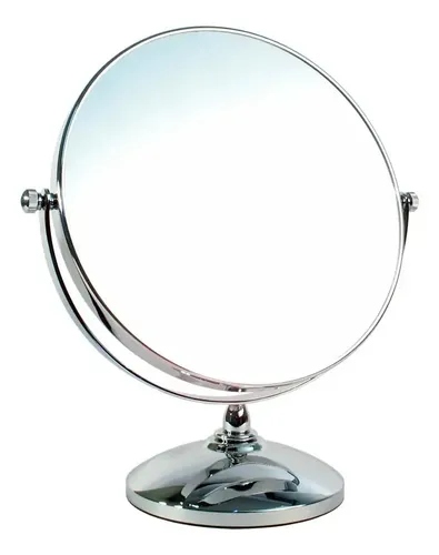 Espejo De Metal Redondo Con Pie Aumento X5 (25 Cm) E7008 Metal
