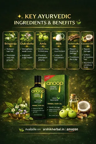 Aceite Para Cabello Anoop Herbal 100ml Ayurvédico