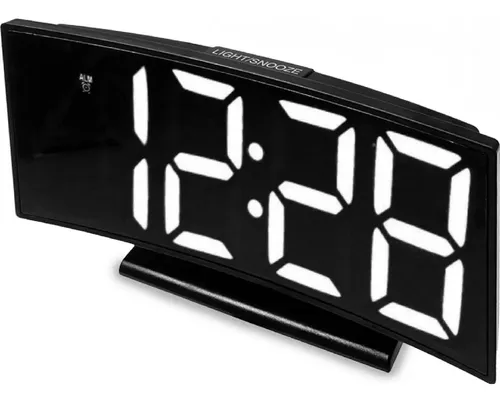 Reloj Despertador Digital LED Curvo con Temperatura, de Mesa y USB