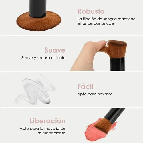 Brochas Kabuki Para Base Con Esponja 3 Piezas