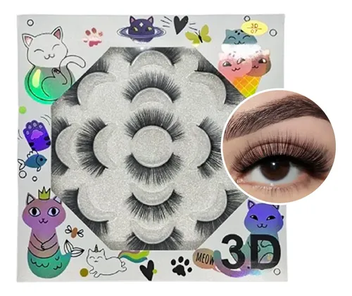Pack Pestañas Postizas 7 Pares 3d Pelo Natural The Seven