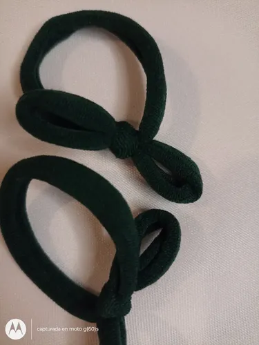 Par De Gomitas Moño De Moda Accesorio Para El Pelo Color Verde Oscuro Mono