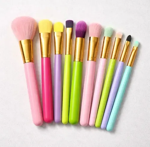 Set De 10 Brochas Para Maquillaje Y Lavador De Brochas
