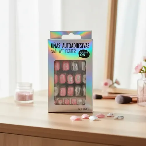 Uñas Autoadhesivas Press On Con Pegamento Reutilizables 30 Magia De Unicornio