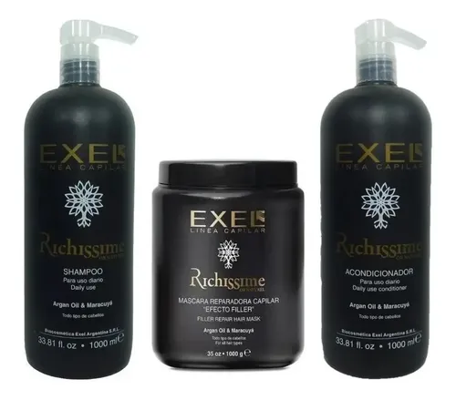 Kit Exel Shampoo + Acondicionador + Mascara Richissime Argan