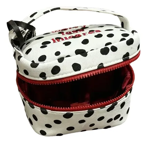 Bolsa De Maquillaje De Lunares Con Diseño De Cremallera Para