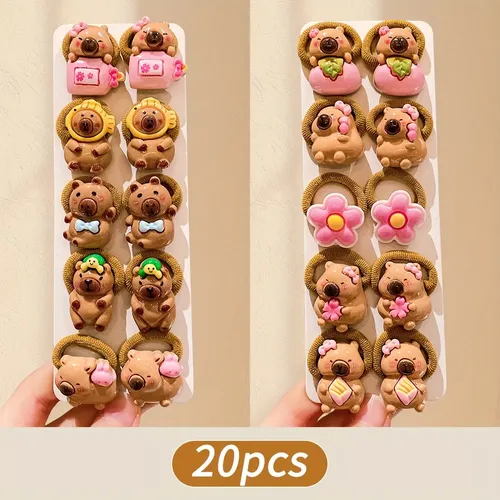 20 Coleteros Carpincho 1pc Niñas Regalo 20 Ligas Para El Cabello #3 Riscas