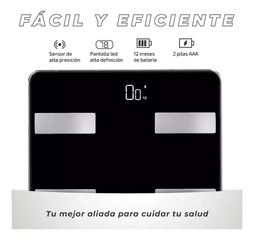 Balanza Digital Baño Mti Bluetooth Personal Corporal 180kg Color Blanco