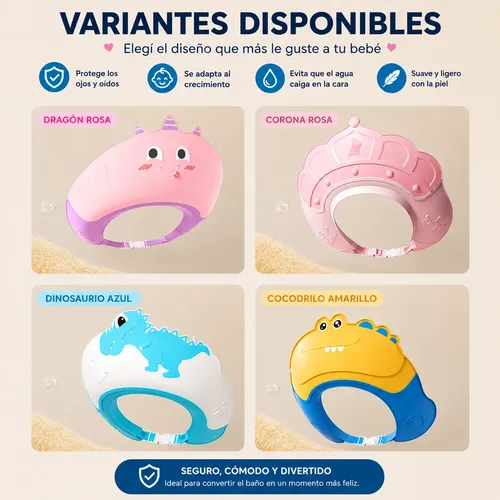 Gorro De Ducha Protege Ojos Niños Y Bebes Vicera De Baño