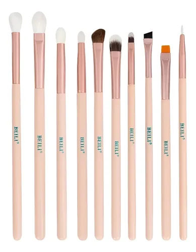 Set 10 Brochas Para Ojos Pelo Mixto Beili