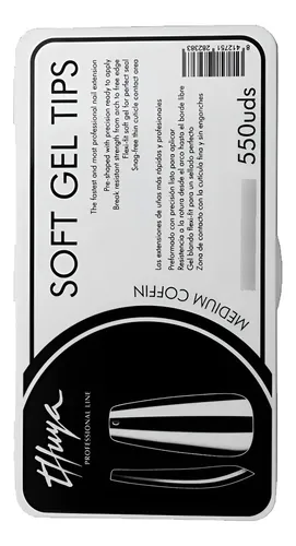 Thuya Tips Para Uñas Soft Gel Medium Coffin X550u 9c