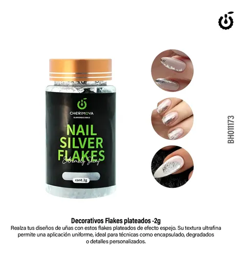 Decorativo Flakes Plateado 2g Cherimoya
