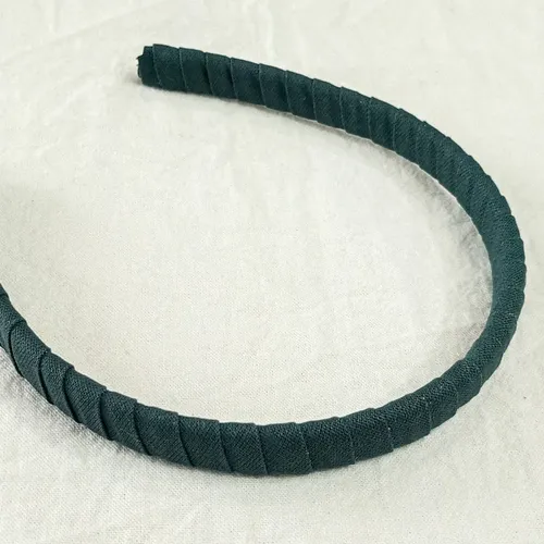 Vincha Para El Pelo, Forrada, Nena Mujer Color Verde oscuro