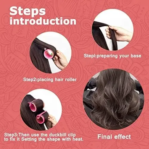 Juego De Rulos Para El Cabello Con Agarre Automático, Juego