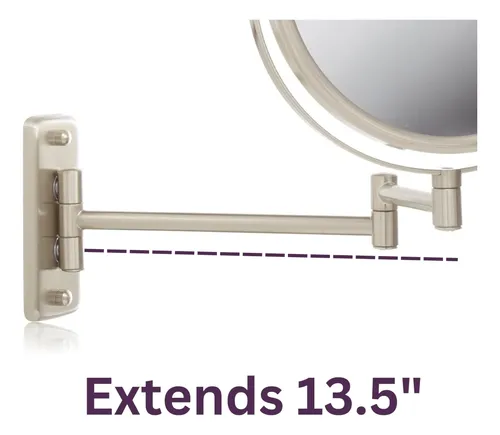 Espejo De Maquillaje Jerdon Para Pared Con Aumento 8x Acabad