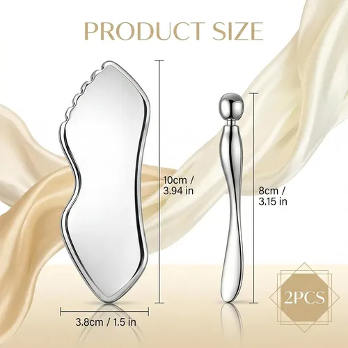 Set 2 Gua Sha Metal Facial Y Corporal Masajeador