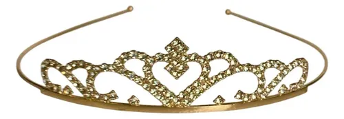Corona Dorado Tiara Strass Ideal Fiesta Disfraz Etc X8 Unid