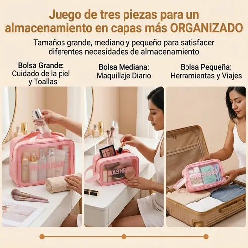#*set 3 Neceseres Organizadores De Viaje Washbag Negro*# .