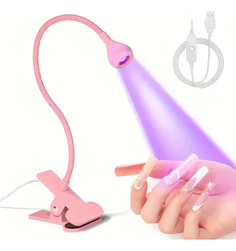 G Lampara Para Uñas Profesional Rosa Usb Con Pinza Lampara S