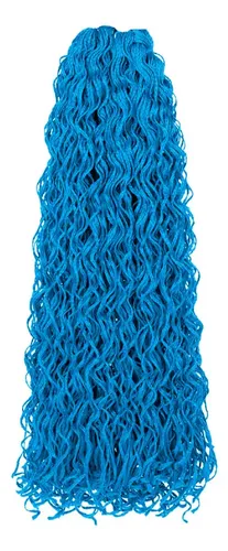 Pelo Cabello Kanekalon Afro Rizado, Micro Trenzado 70cm Color Blue