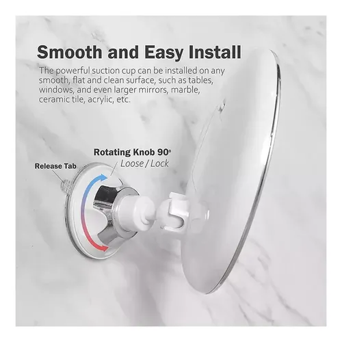 Espejo Led 360 Flexible 10x Ventosa Para Maquillaje Barba