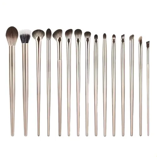 Kit De Brochas Doradas Para Ojos Con Estuche