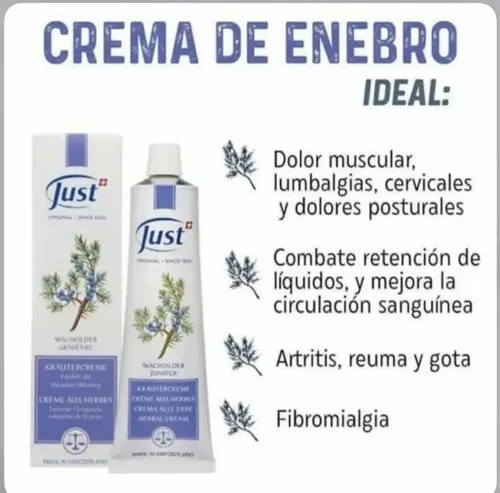 Crema De Enebro Swiss Just 96g Masajes Corporal