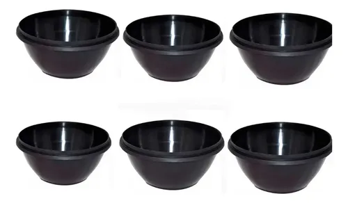 Bowl Plastico Tintura Bols Peluqueria X6 Unidades 13 X 6 Cm Tono Negro