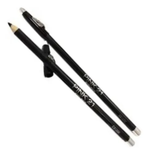 Lapiz Delineador Ojos Negro C/ Sacapuntas Set X 12 Pink 21