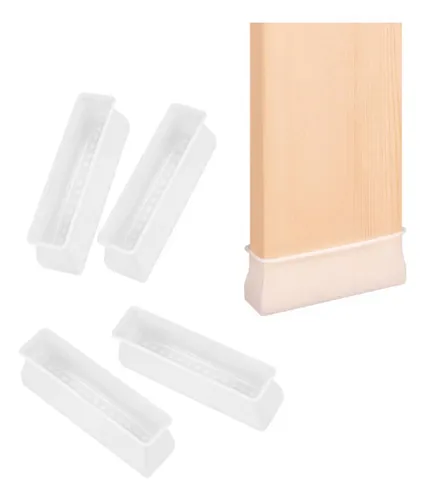 4 Protectores De Suelo Para Pies De Cama, Resistentes Blanco