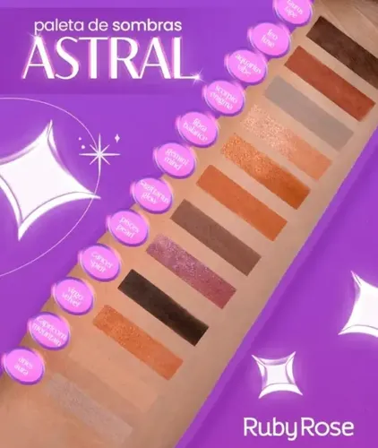 Paleta 12 Sombras Mixtas Astral Essence Ruby Rose Eyeshadow