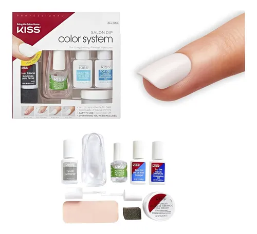 Kit Dip Uñas Kiss All Hail Con Base Gel Top Gel Activator