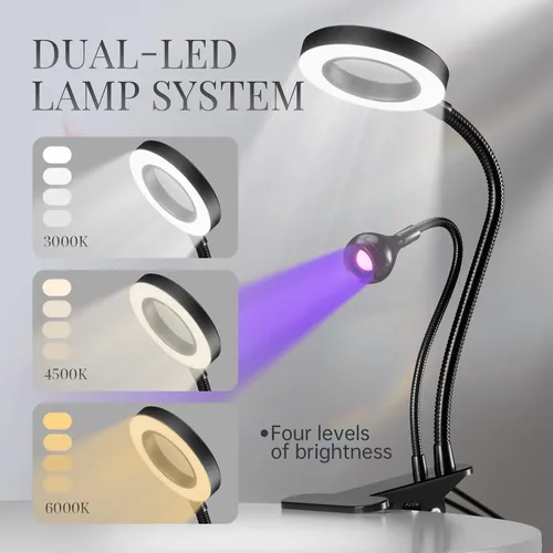 Lámpara Uv Para Uñas Negra Con 4 Niveles De Luz